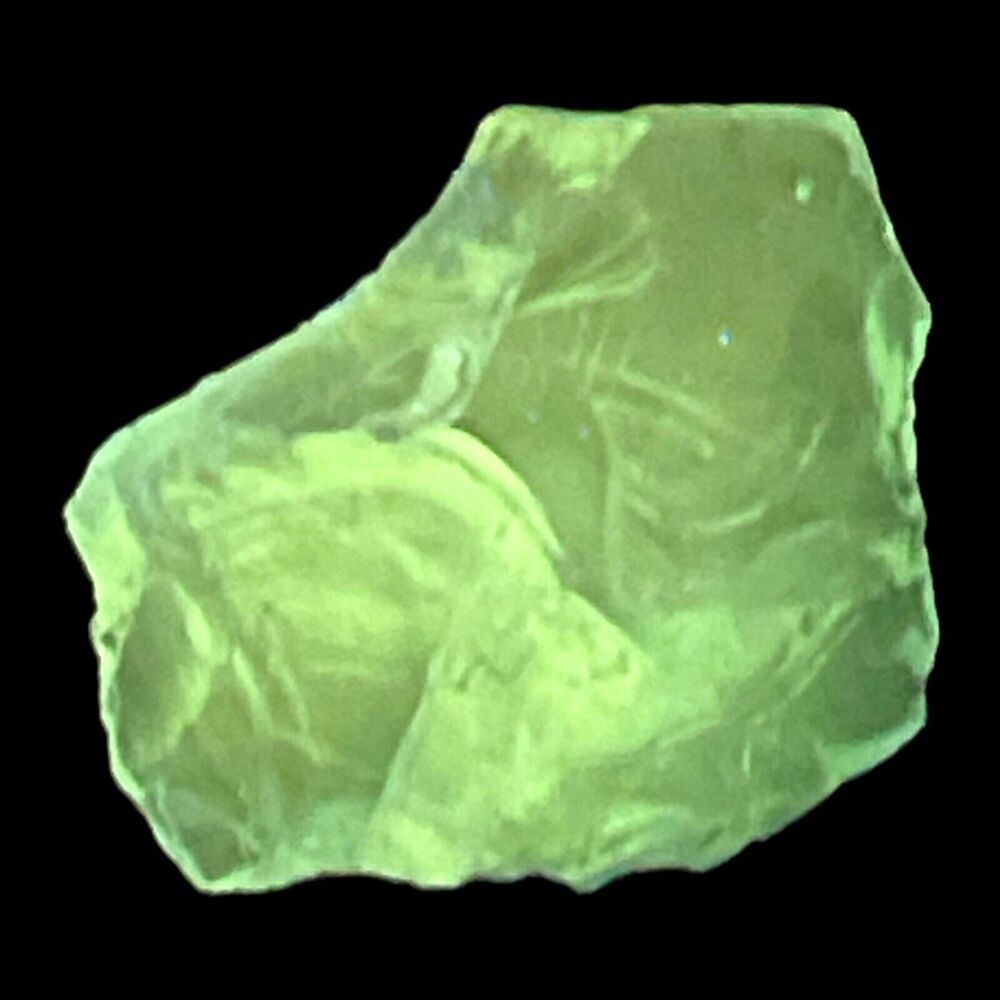 Satin Blue Translucent Art Glass Cullet Glowing Manganese Slag Glass #5GM24